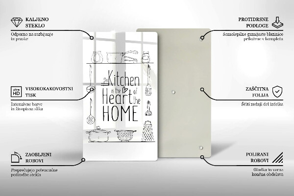 Chopping board glass Inscription, sentence