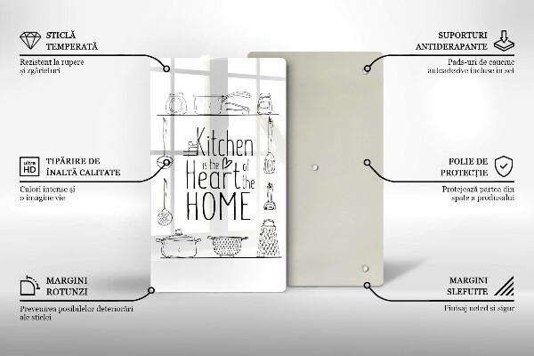 Chopping board glass Inscription, sentence