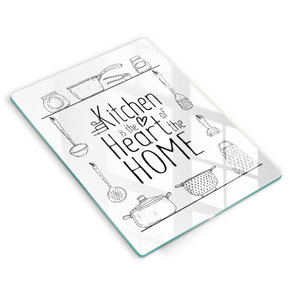 Chopping board glass Inscription, sentence