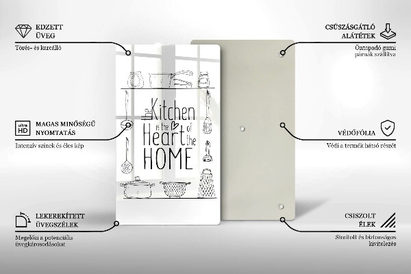 Chopping board glass Inscription, sentence