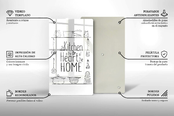 Chopping board glass Inscription, sentence