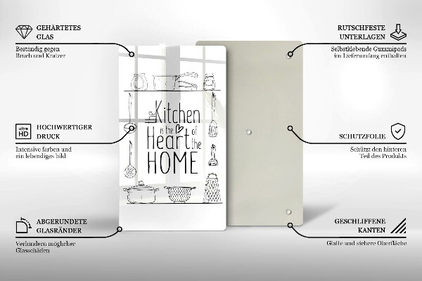 Chopping board glass Inscription, sentence