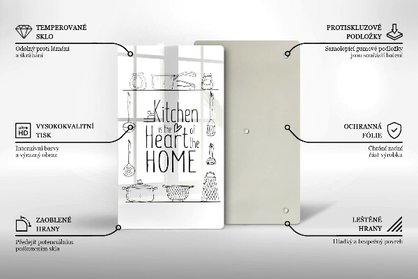 Chopping board glass Inscription, sentence