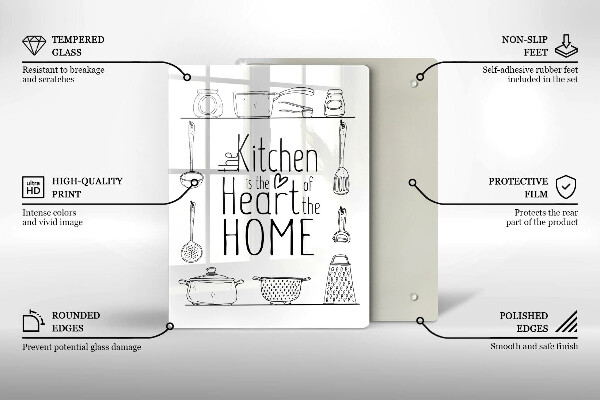 Chopping board glass Inscription, sentence