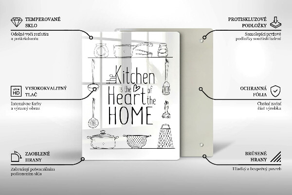 Chopping board glass Inscription, sentence