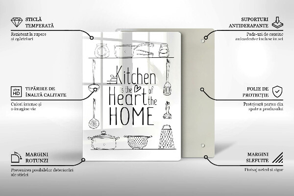 Chopping board glass Inscription, sentence