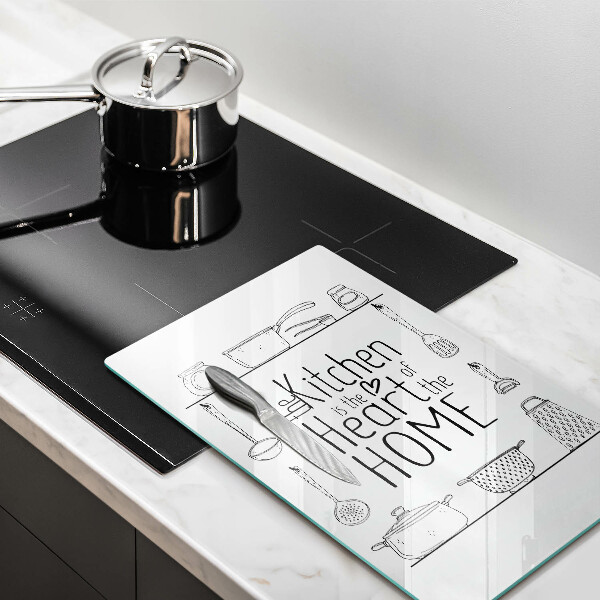 Chopping board glass Inscription, sentence