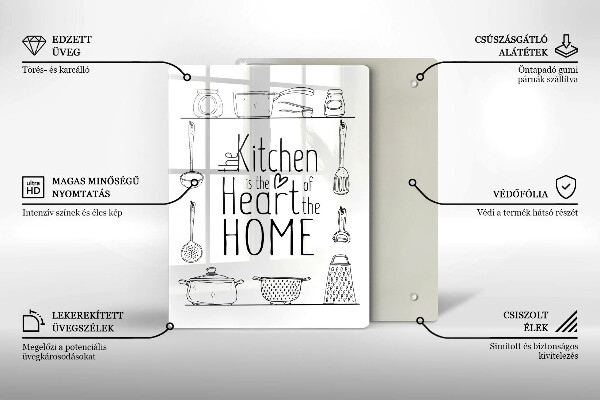 Chopping board glass Inscription, sentence