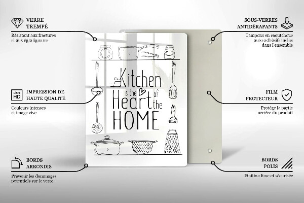 Chopping board glass Inscription, sentence