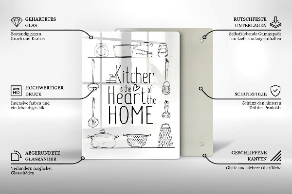 Chopping board glass Inscription, sentence