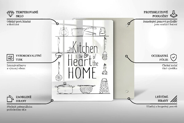 Chopping board glass Inscription, sentence