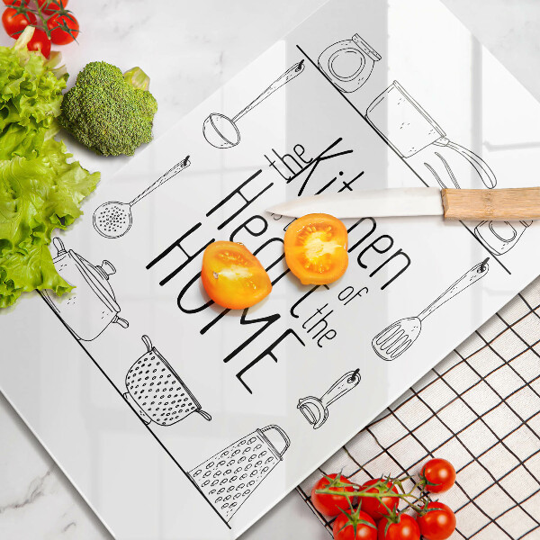 Chopping board glass Inscription, sentence