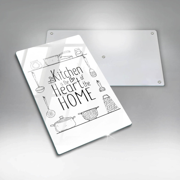 Chopping board glass Inscription, sentence
