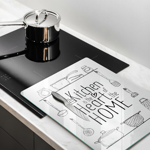 Chopping board glass Inscription, sentence