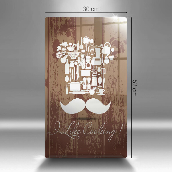 Chopping board glass Inscription and like cooking