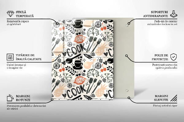 Chopping board glass Drawing kitchen theme