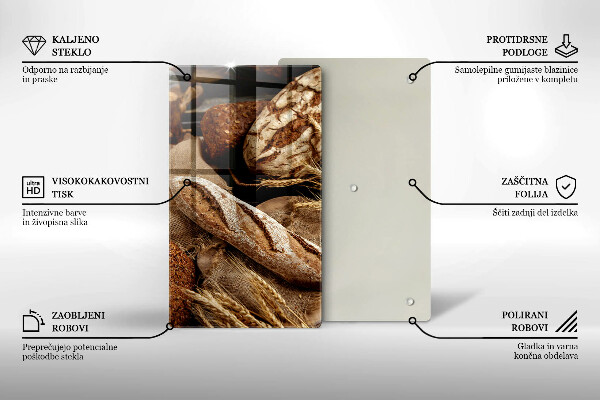 Chopping board glass Bread