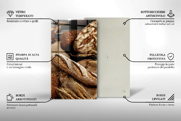 Chopping board glass Bread