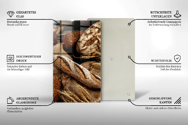 Chopping board glass Bread