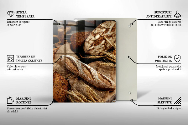 Chopping board glass Bread