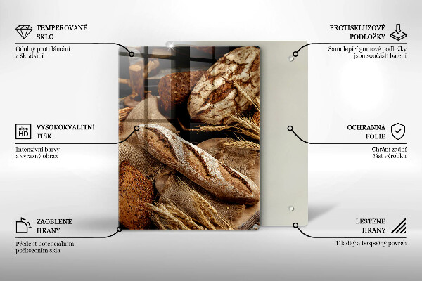 Chopping board glass Bread