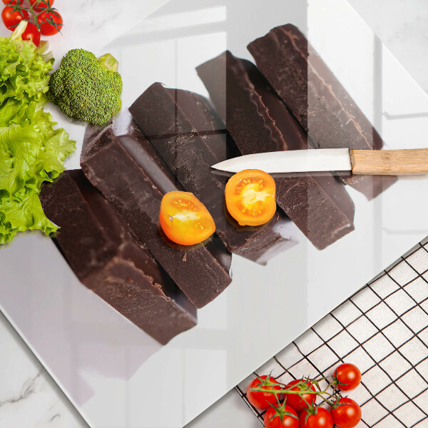 Chopping board glass Chocolate squares