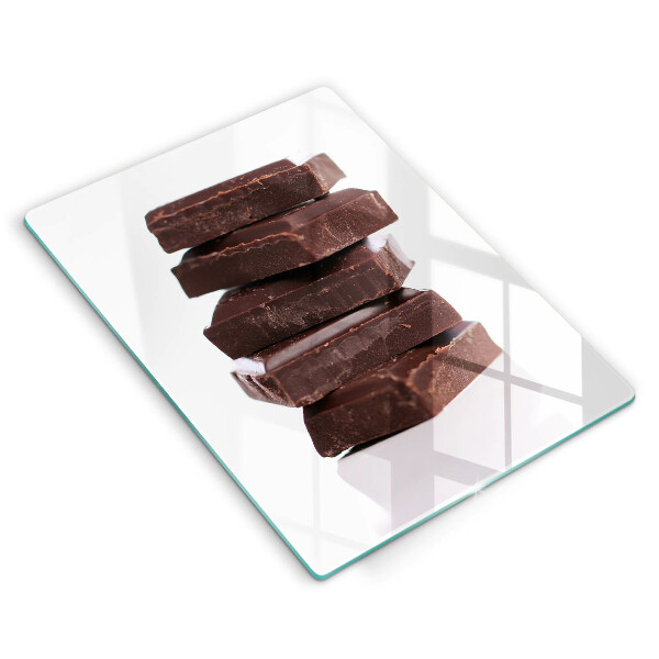 Chopping board glass Chocolate squares