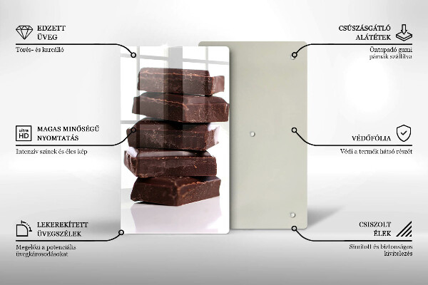 Chopping board glass Chocolate squares