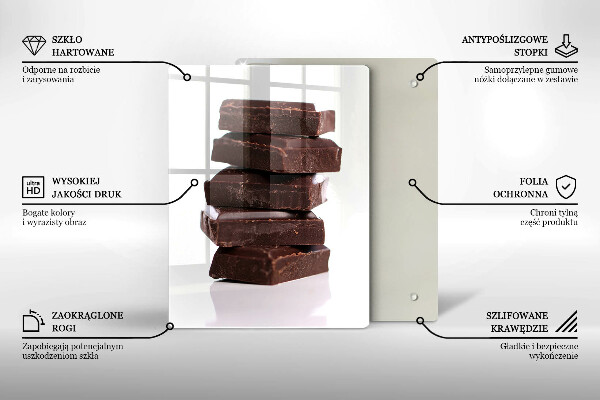 Chopping board glass Chocolate squares