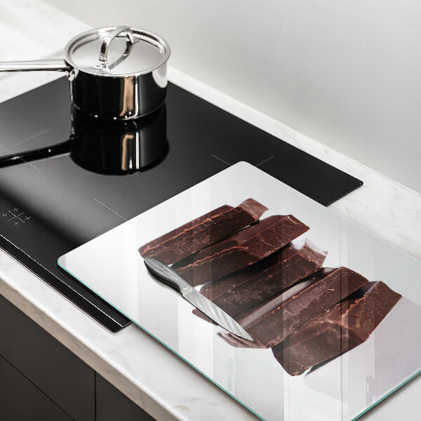 Chopping board glass Chocolate squares