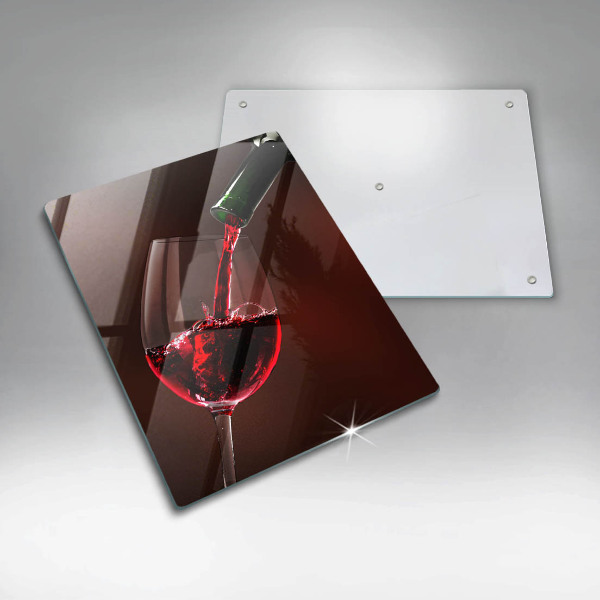 Chopping board glass A glass of wine