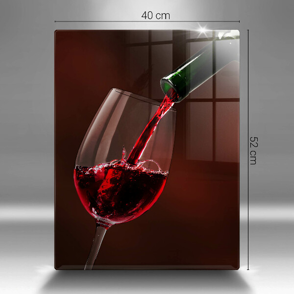 Chopping board glass A glass of wine