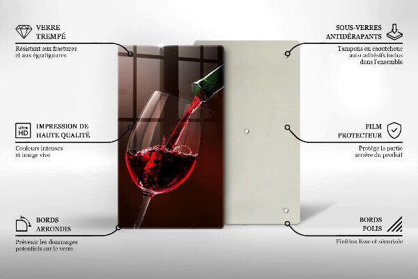 Chopping board glass A glass of wine