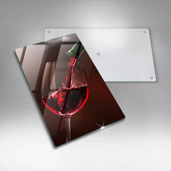 Chopping board glass A glass of wine