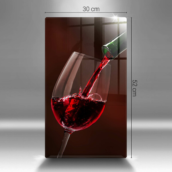 Chopping board glass A glass of wine