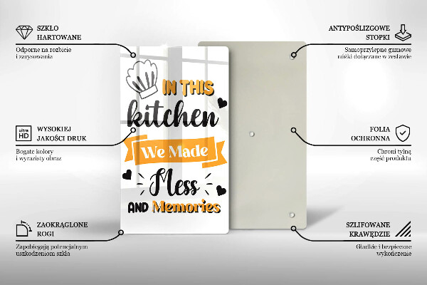 Chopping board glass In this kitchen we made messes and memories