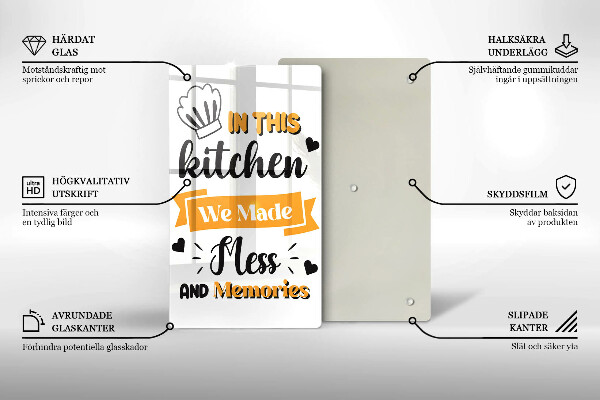 Chopping board glass In this kitchen we made messes and memories