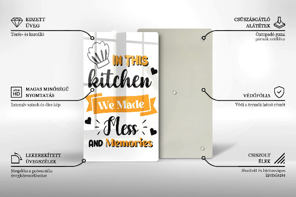 Chopping board glass In this kitchen we made messes and memories