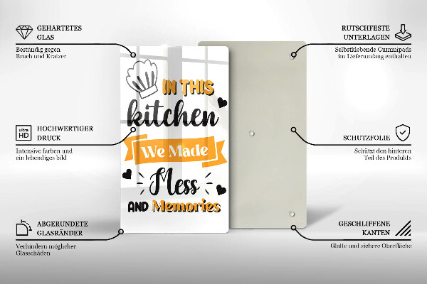 Chopping board glass In this kitchen we made messes and memories