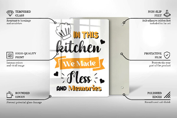 Chopping board glass In this kitchen we made messes and memories