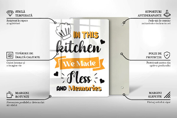 Chopping board glass In this kitchen we made messes and memories