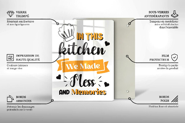 Chopping board glass In this kitchen we made messes and memories