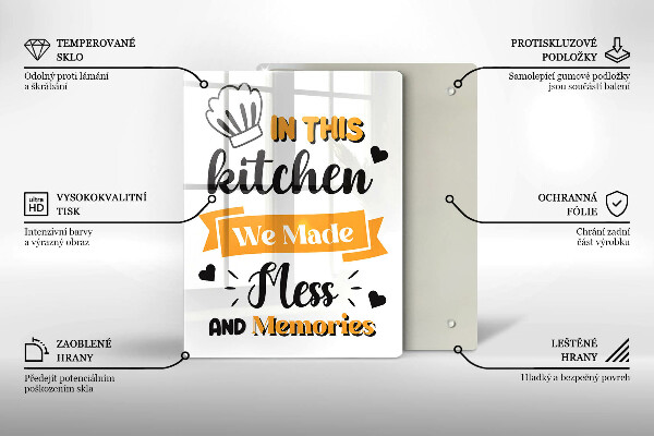 Chopping board glass In this kitchen we made messes and memories