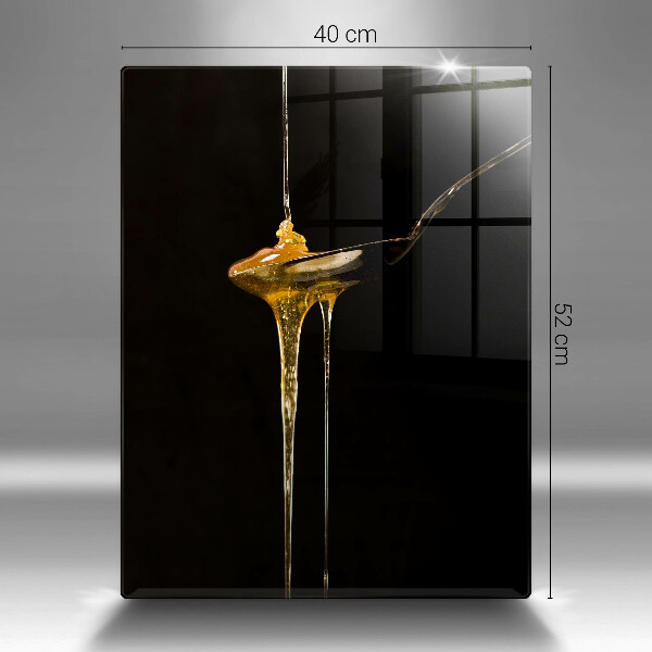 Chopping board glass A teaspoon of honey