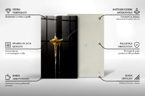 Chopping board glass A teaspoon of honey