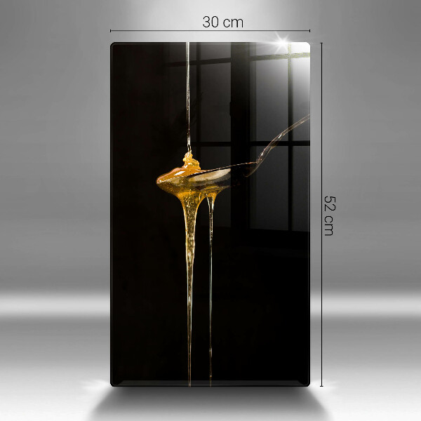 Chopping board glass A teaspoon of honey