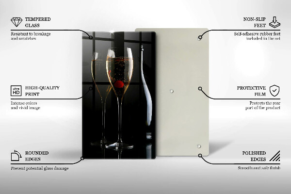 Chopping board glass Champagne glasses