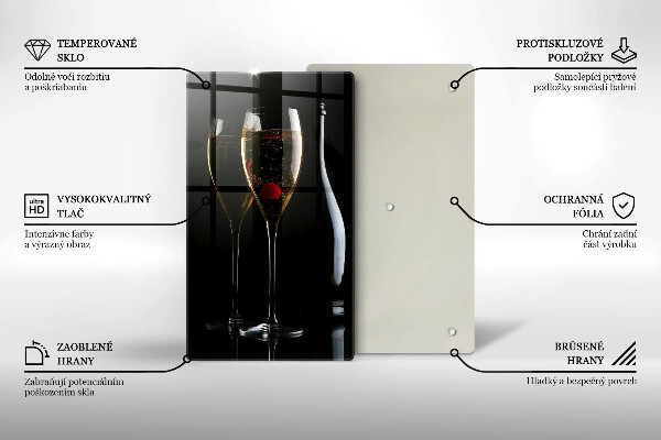 Chopping board glass Champagne glasses