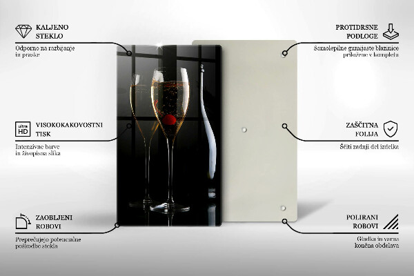 Chopping board glass Champagne glasses