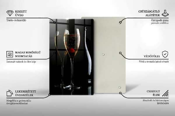 Chopping board glass Champagne glasses